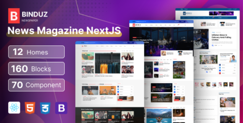 Binduz - Blog, News Magazine NextJs Template