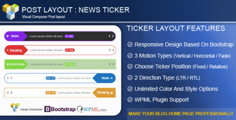 Post Layout : News Ticker for Visual Composer