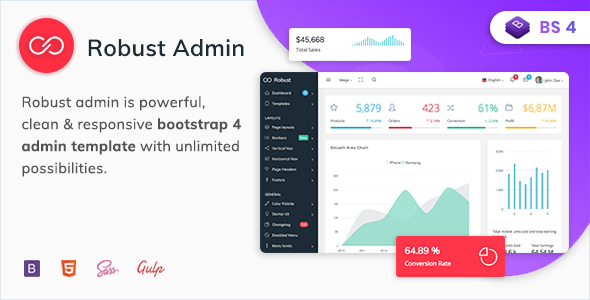 Robust - Premium Bootstrap 4 Admin, Dashboard & WebApp Kit Template