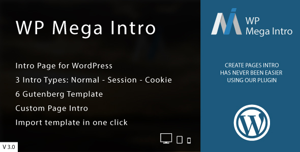 WP Mega Intro - Amazing Intro Pages for WP
