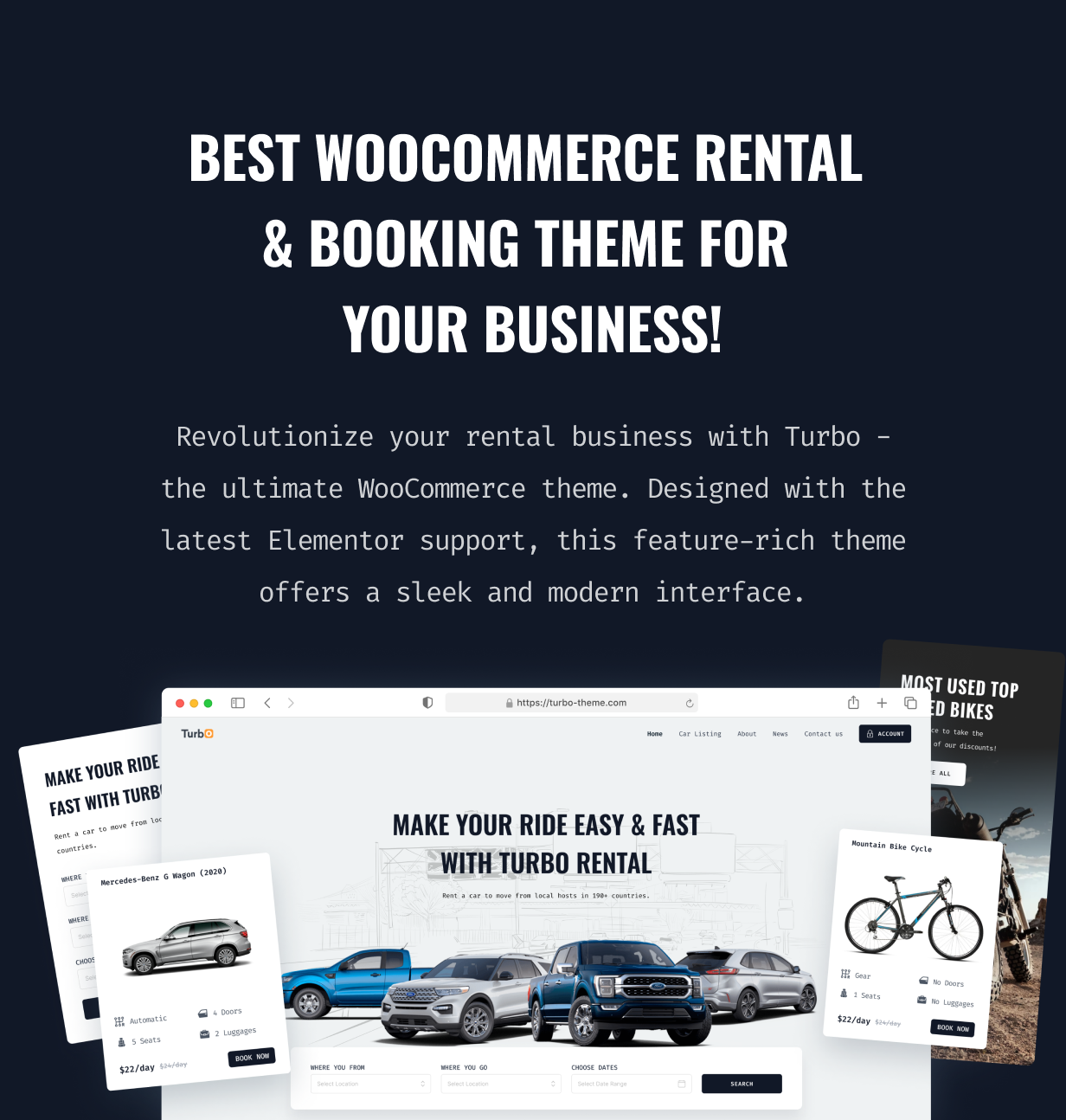 Turbo - WooCommerce Rental & Booking Theme - 1