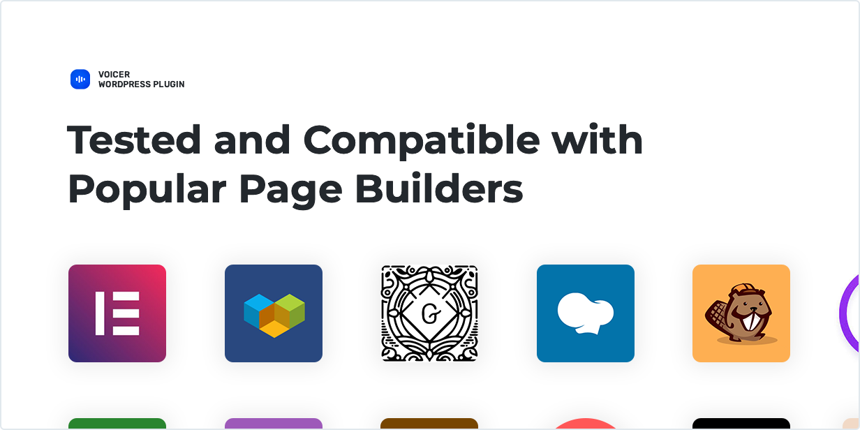 Tested and compatible with popular Page Builders