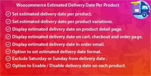 WooCommerce Estimated Delivery Date Per Product