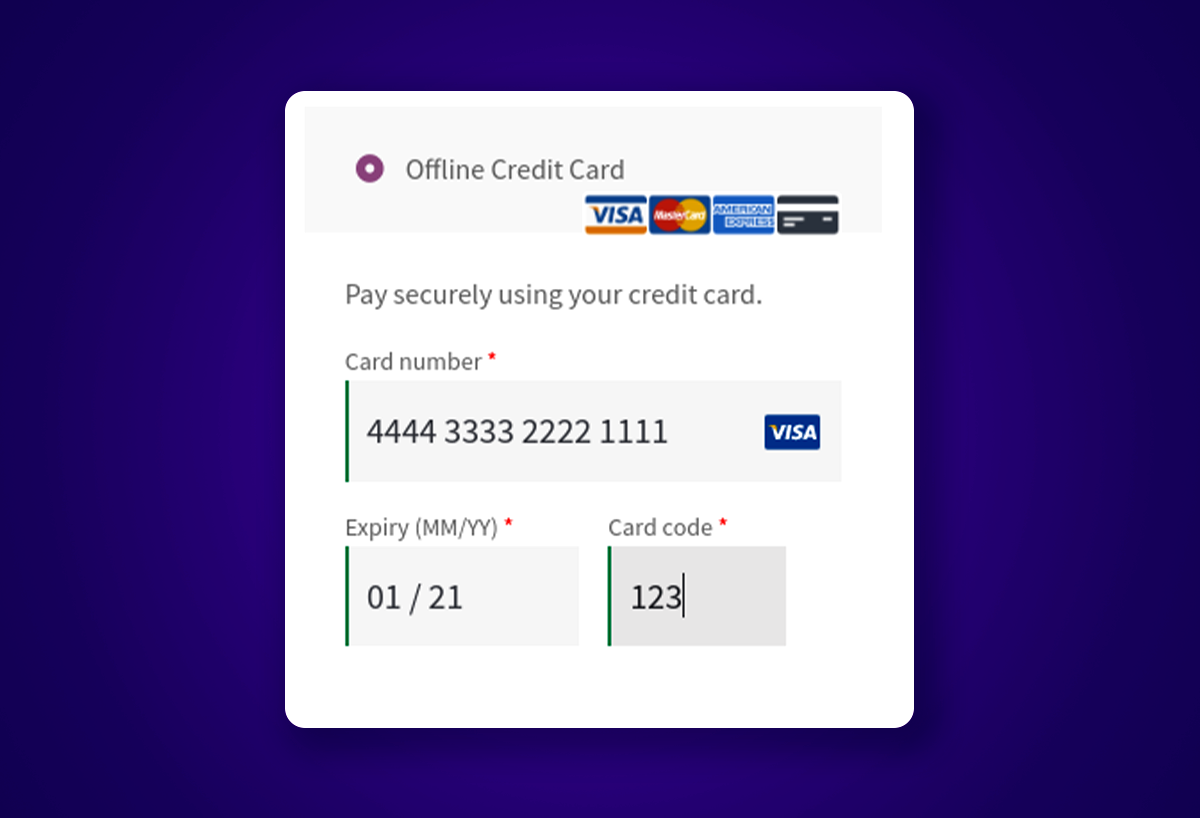 WooCommerce Payment Checkout Plugin: Offline Credit Card Checkout Method - 5