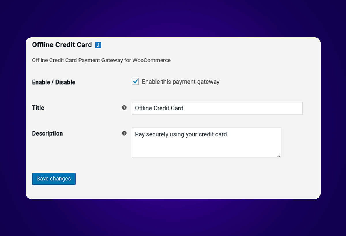WooCommerce Payment Checkout Plugin: Offline Credit Card Checkout Method - 3