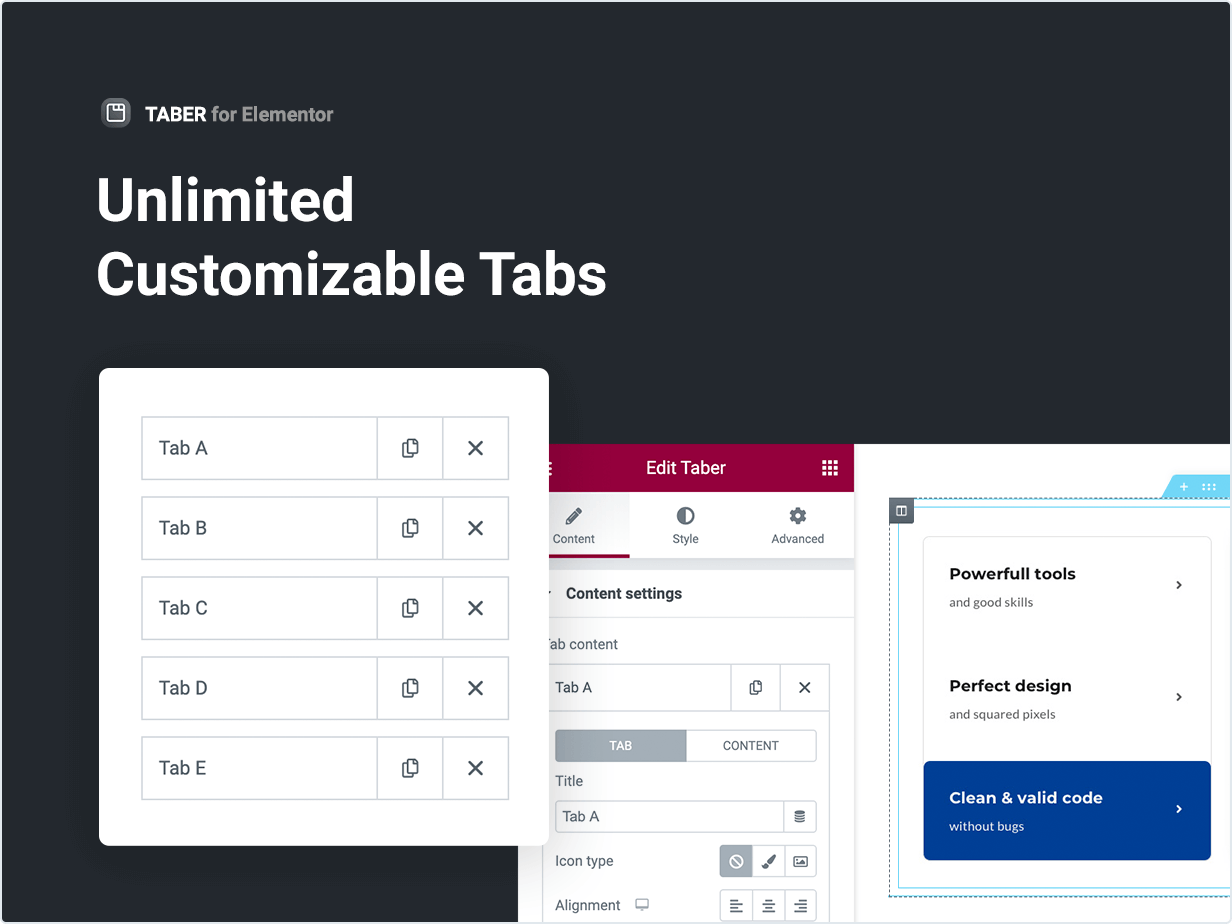 Unlimited Customizable Tabs