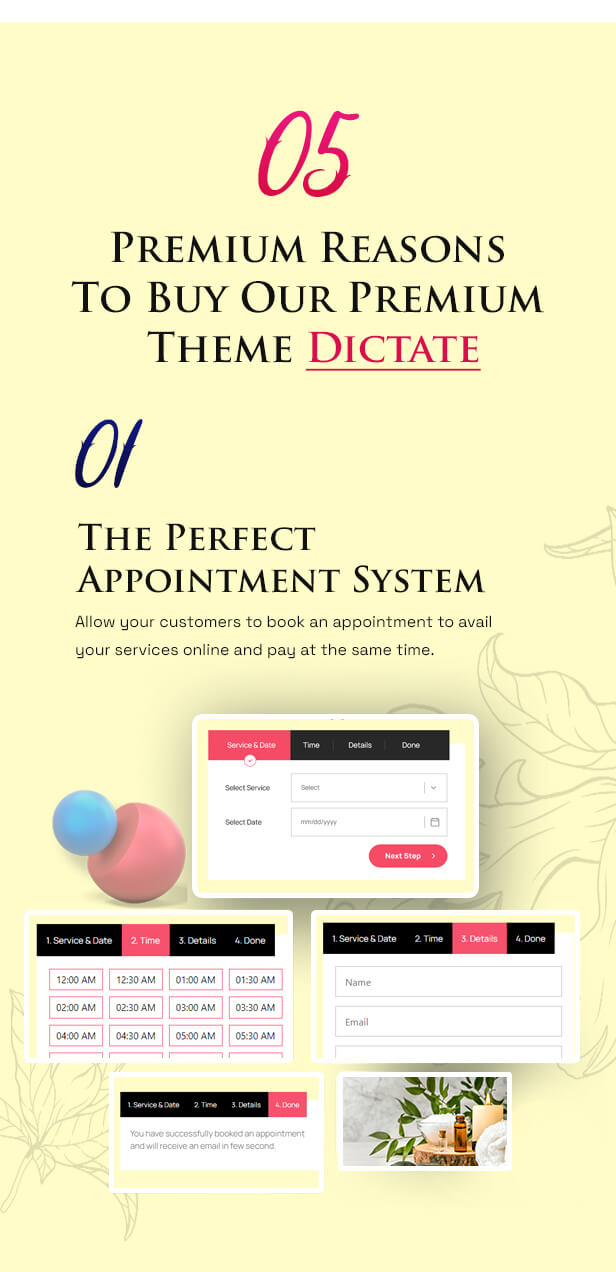 Get Appointments with Dictate - Responsive Spa and Salon Theme - 3