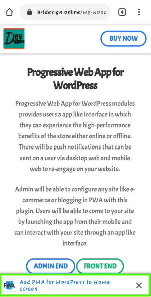 Progressive Web App for WordPress mobile app 1