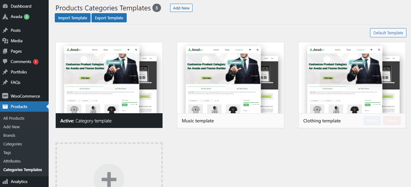 Use the template for all product category pages
