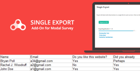 Single Export - Modal Survey Add-on